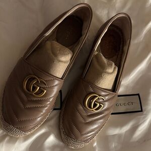 GUCCI Nappa Charlotte Espadrilles In Porcelain Rose EU38.5 - EUC